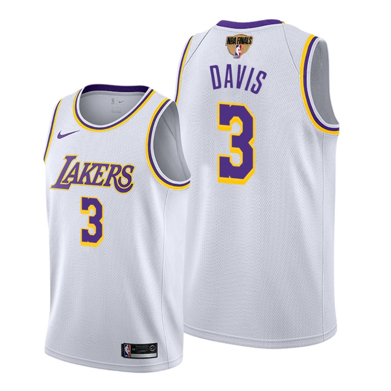 Men's Los Angeles Lakers #3 Anthony Davis 2020 White Finals Bound Association Edition Stitched Jersey